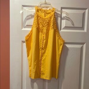 Yellow Lace Halter Top